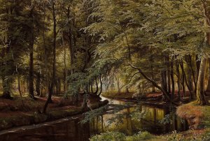 Parti fra Jaegersborg Dyrehave. Mildt Dagslys by Carl Frederic Aagaard - Hand-Painted Oil Painting Reproduction