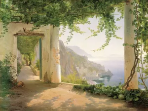 View to the Amalfi Coast by Carl Frederic Aagaard - Hand-Painted Oil Painting Reproduction