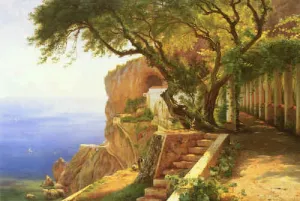 Pergola in Amalfi by Carl Frederic Aagaard - Hand-Painted Oil Painting Reproduction